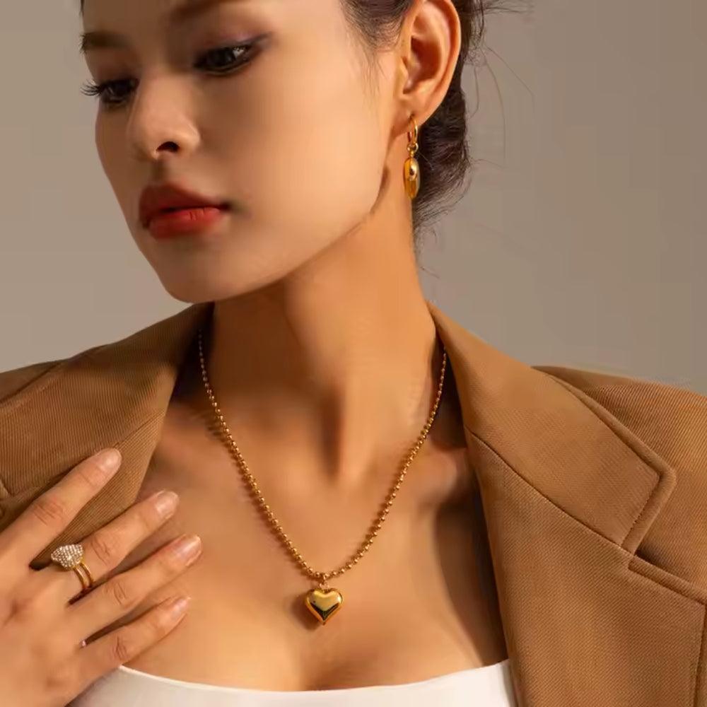 Golden Gravity Heart Necklace