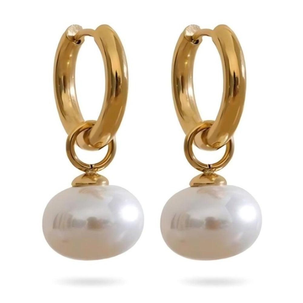 Classic Pearl Drop Hoops