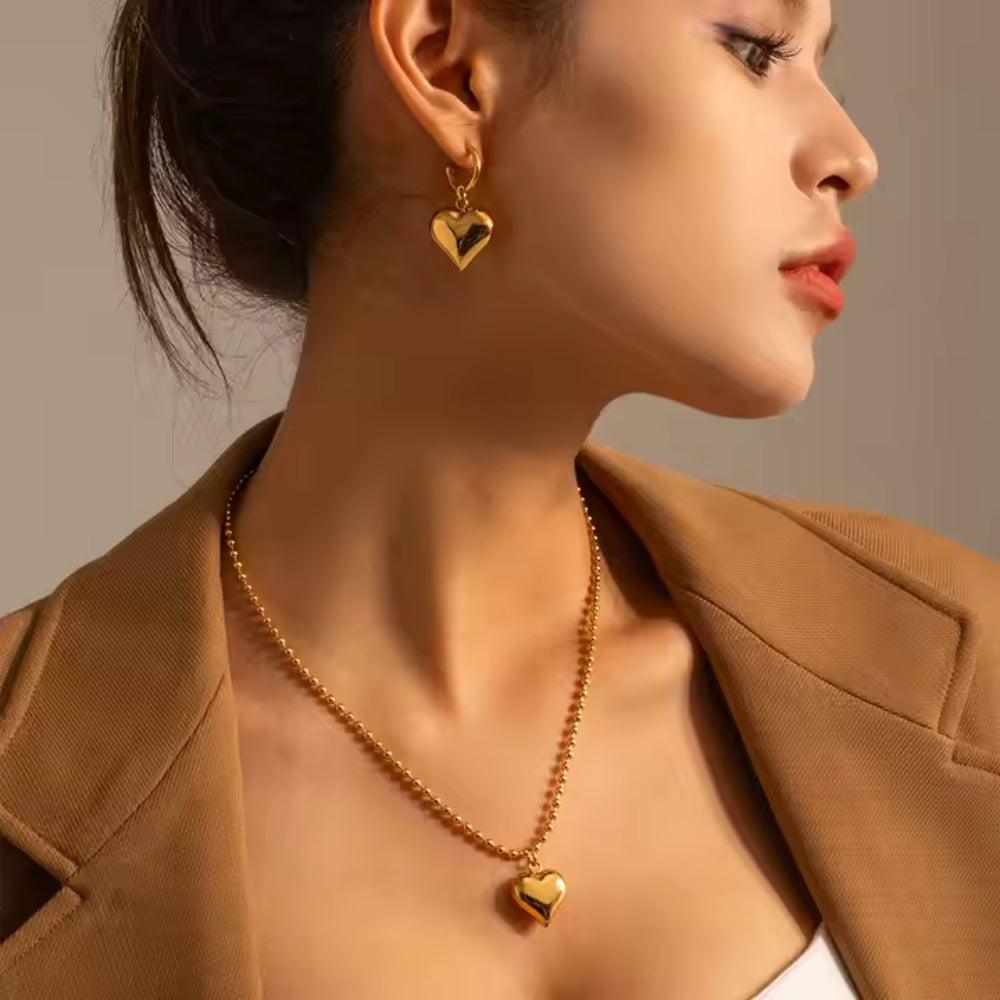 Golden Gravity Heart Necklace