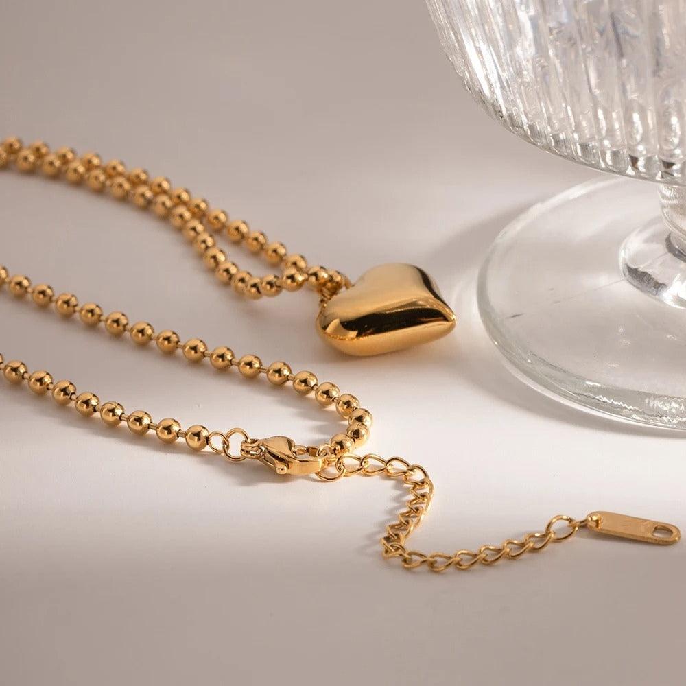 Golden Gravity Heart Necklace