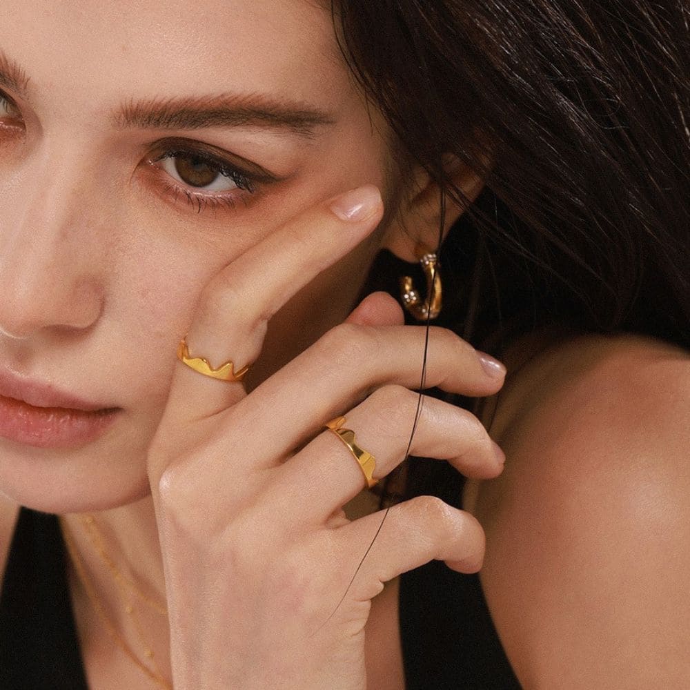 Golden Wave Ring