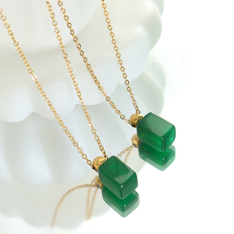Emerald Mist Glass Necklace