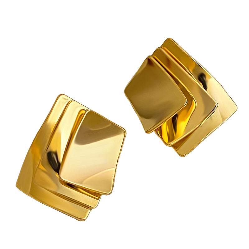 Layered Square Earrings