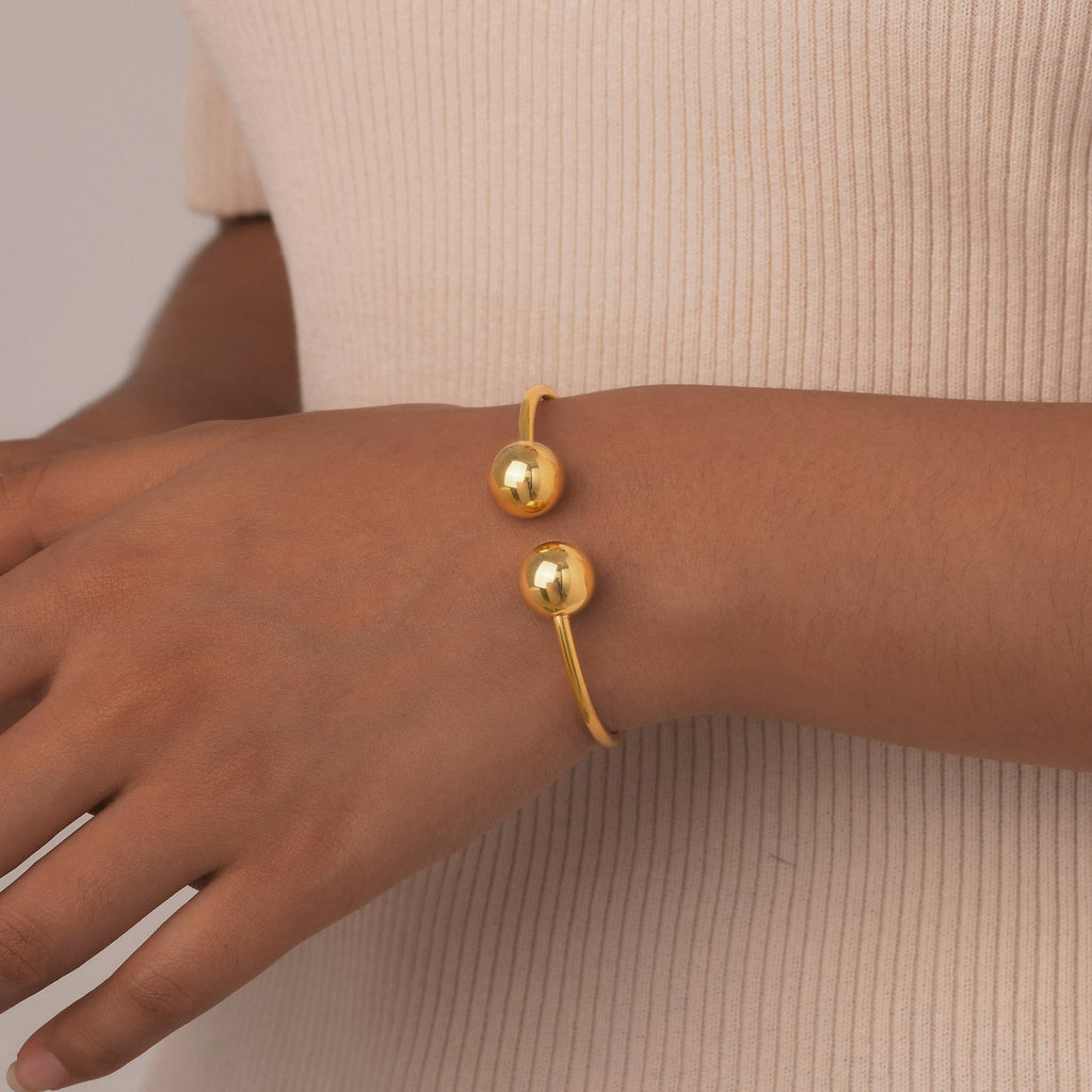 Gold Ball Cuff Bracelet