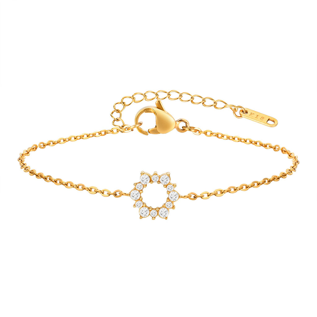 Zircon Circle Chain Bracelet