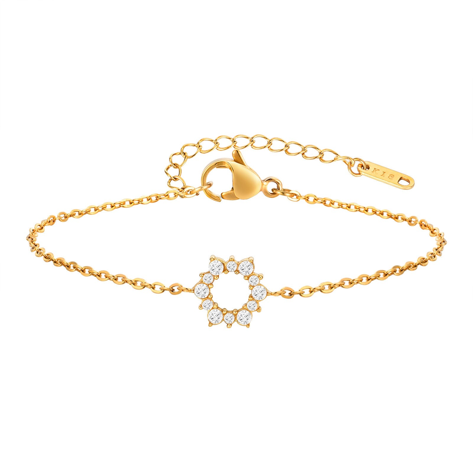 Zircon Circle Chain Bracelet