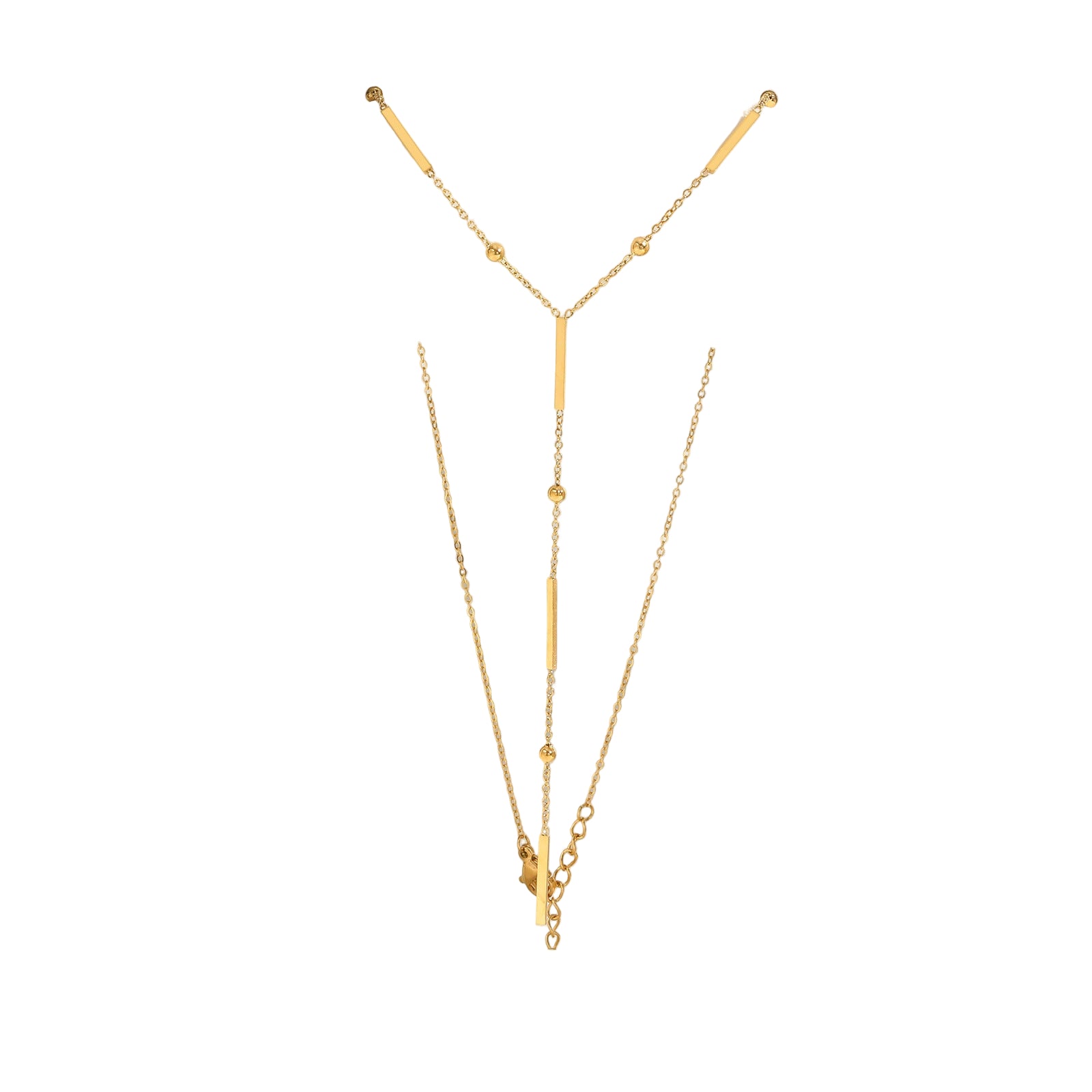 Gold Lariat Y Necklace