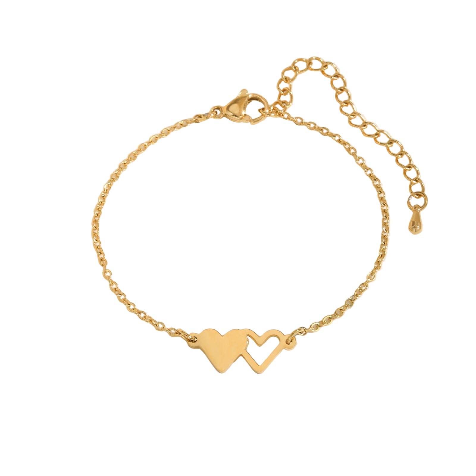 Double Heart Chain Bracelet