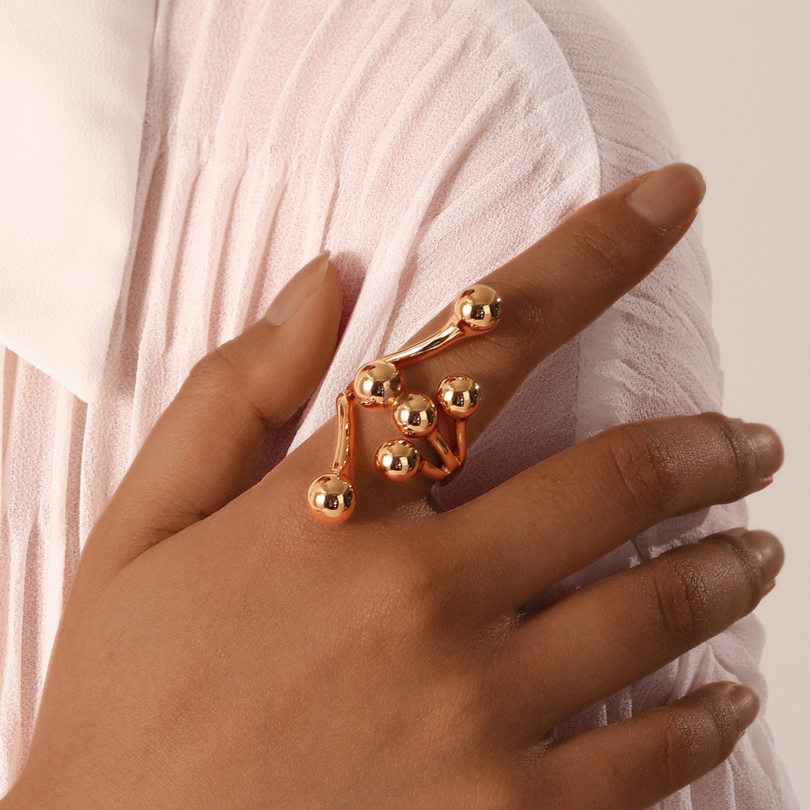 Statement Gold Ball Ring