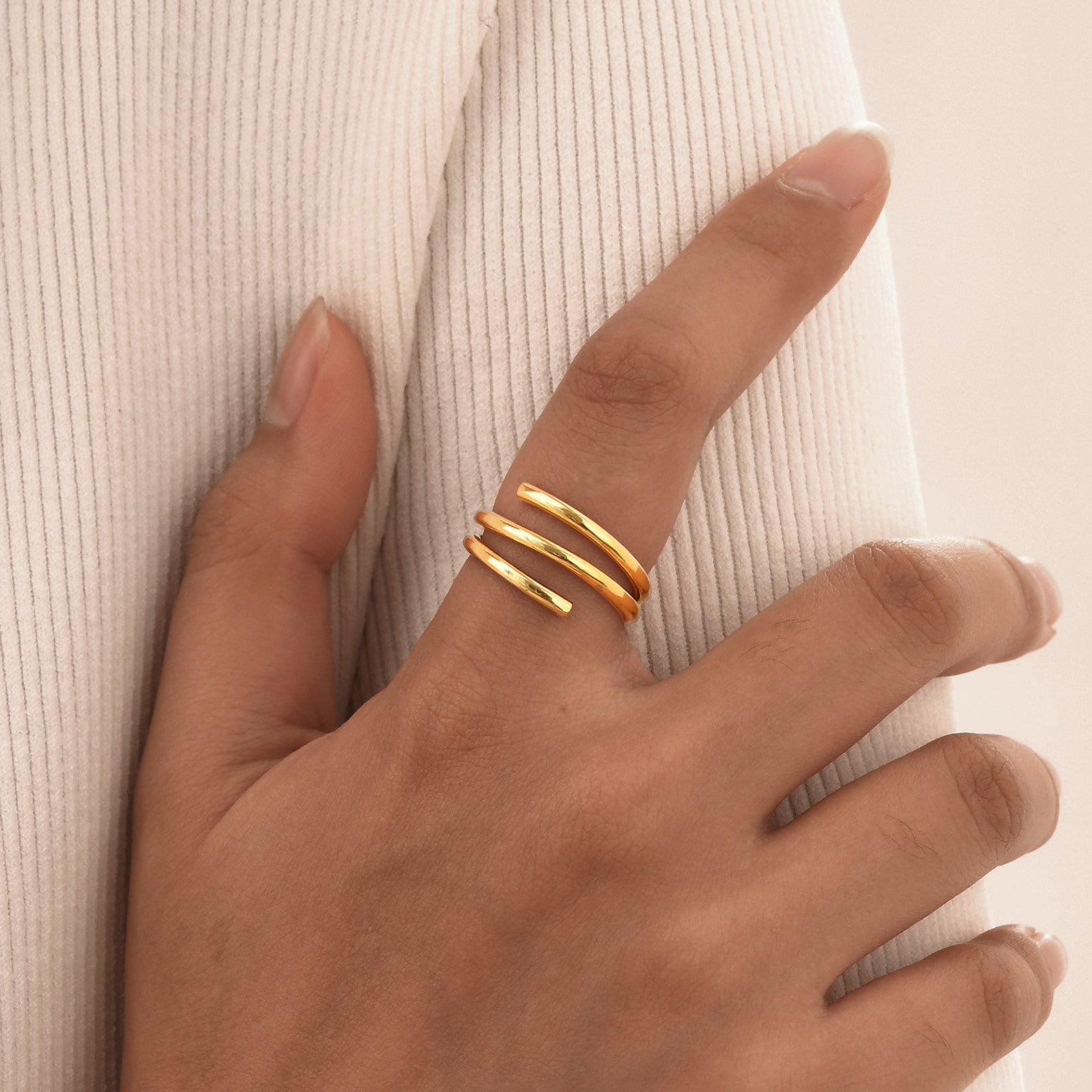 Triple Band Open Ring