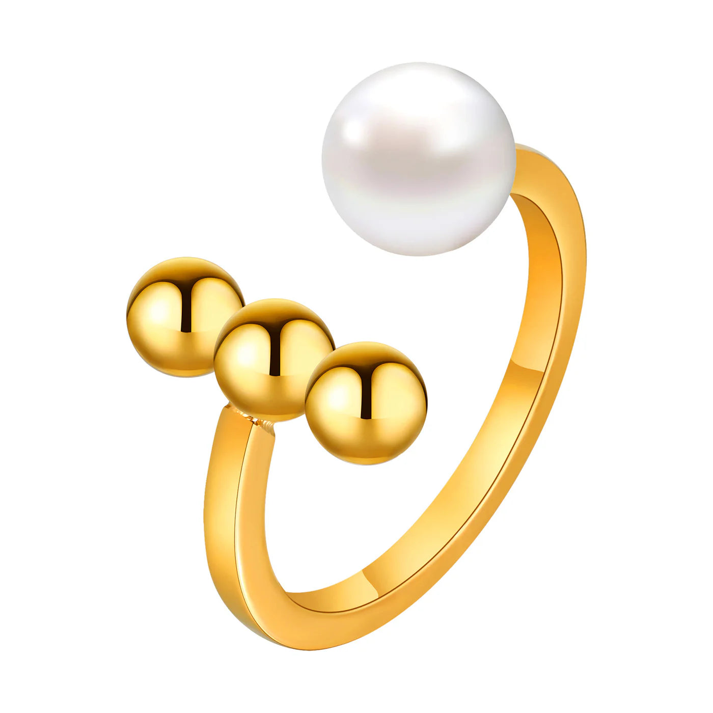 Pearl & Gold Bead Ring