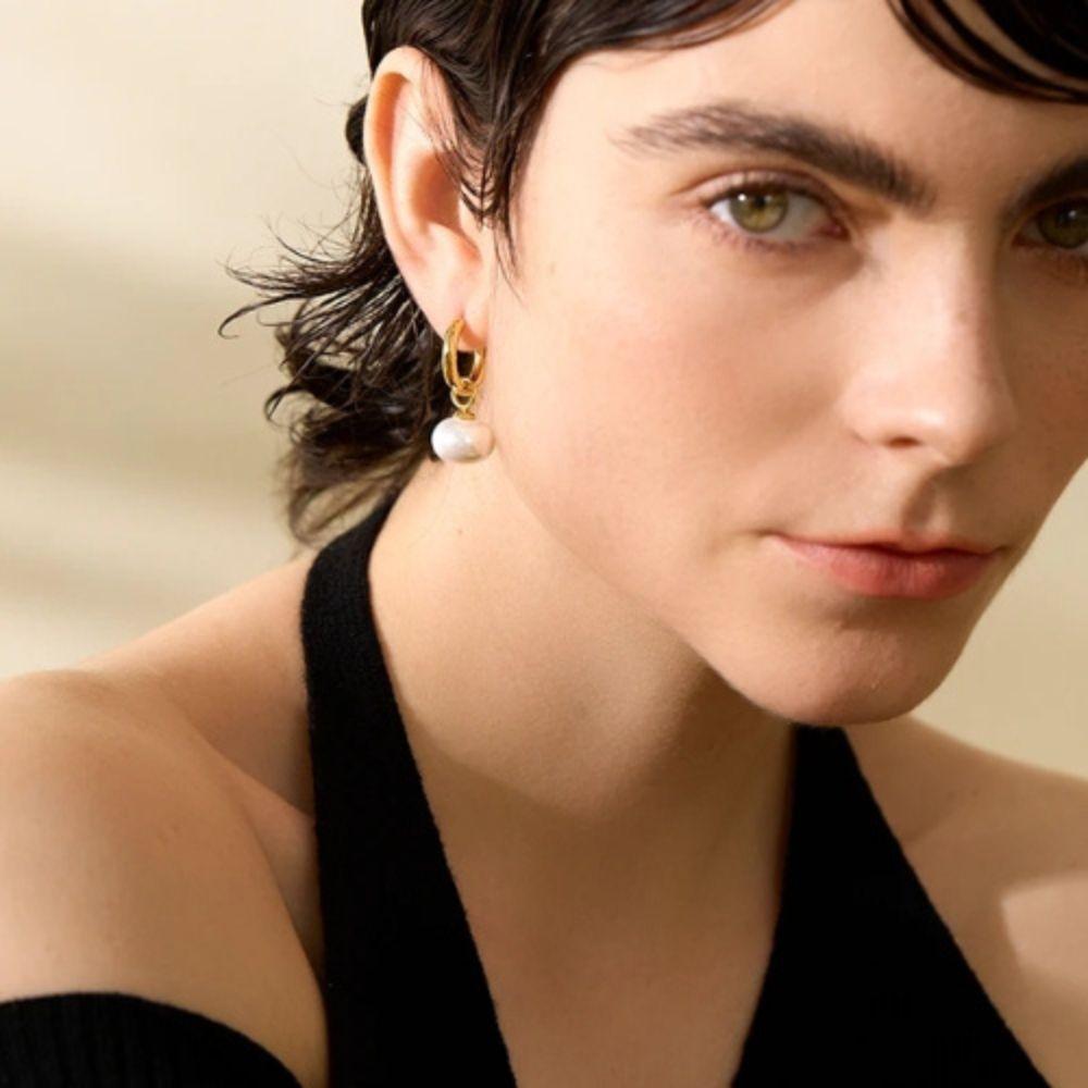 Classic Pearl Drop Hoops