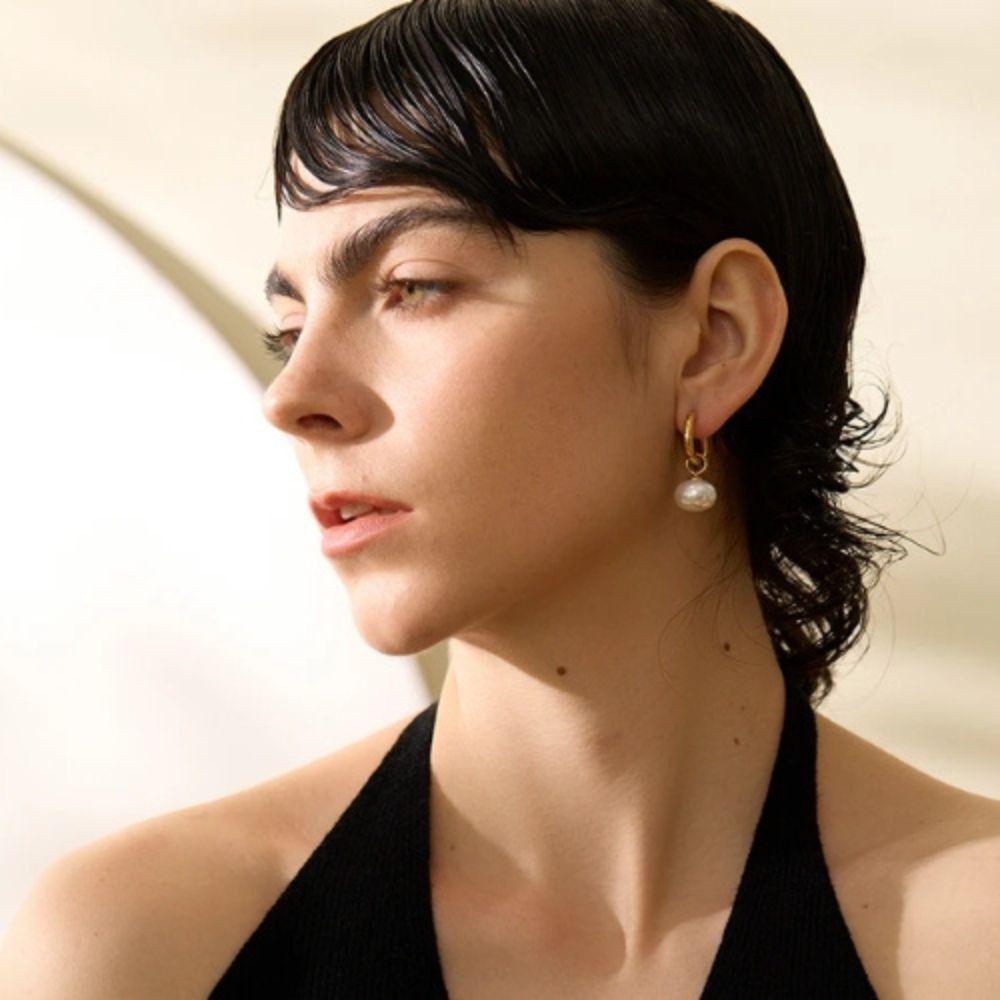 Classic Pearl Drop Hoops
